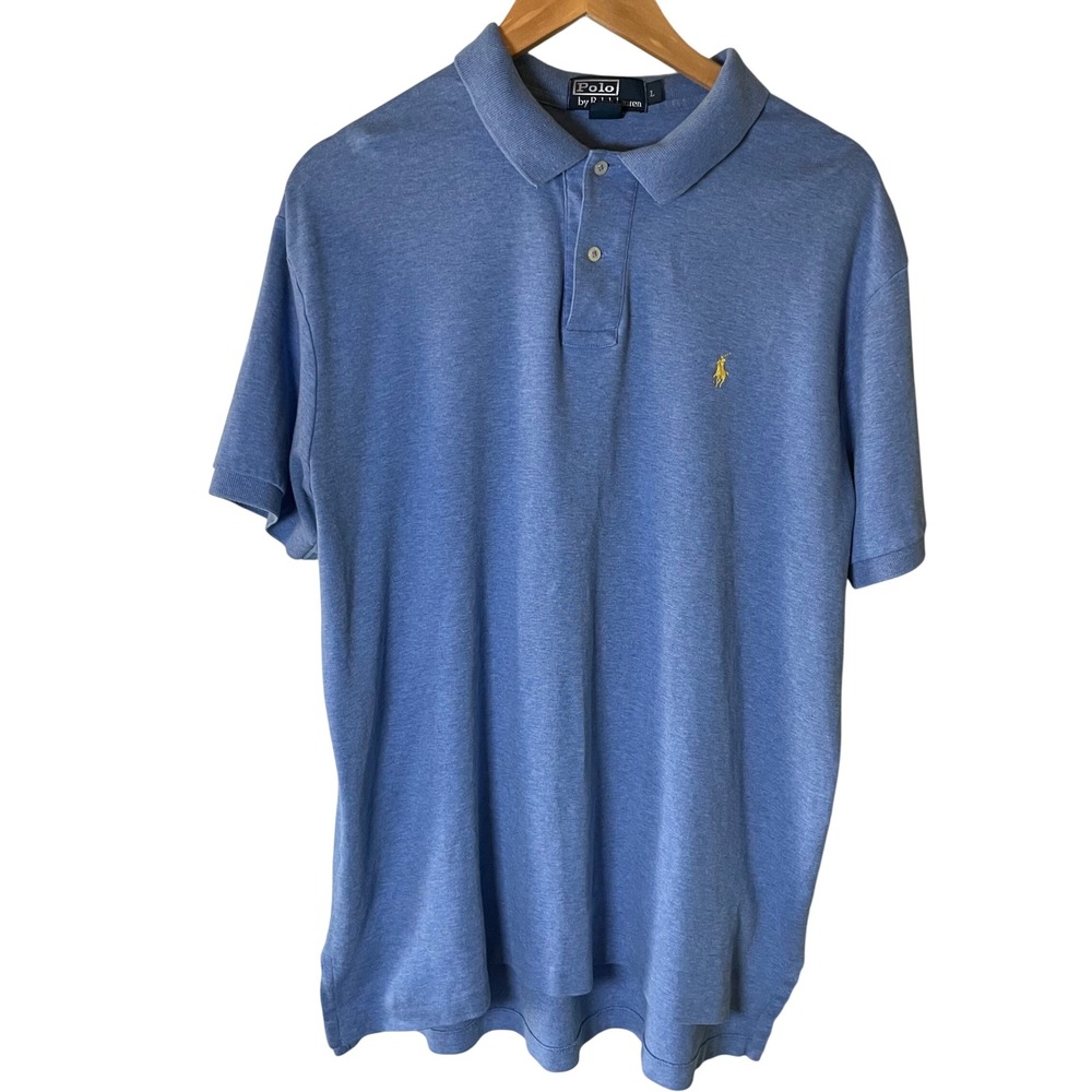 Polo Ralph Lauren Mens Polo Shirt Large Short Sleeve Blue Pony Preppy